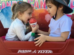 Sharing a snow cone